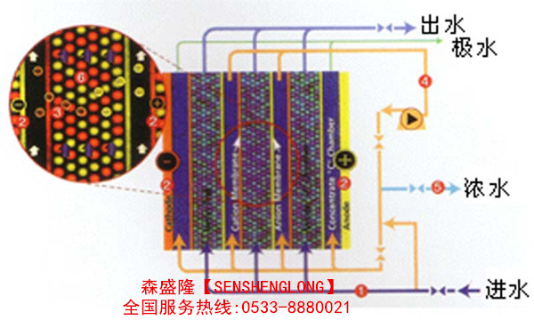 EDI超纯水设备工作示意图